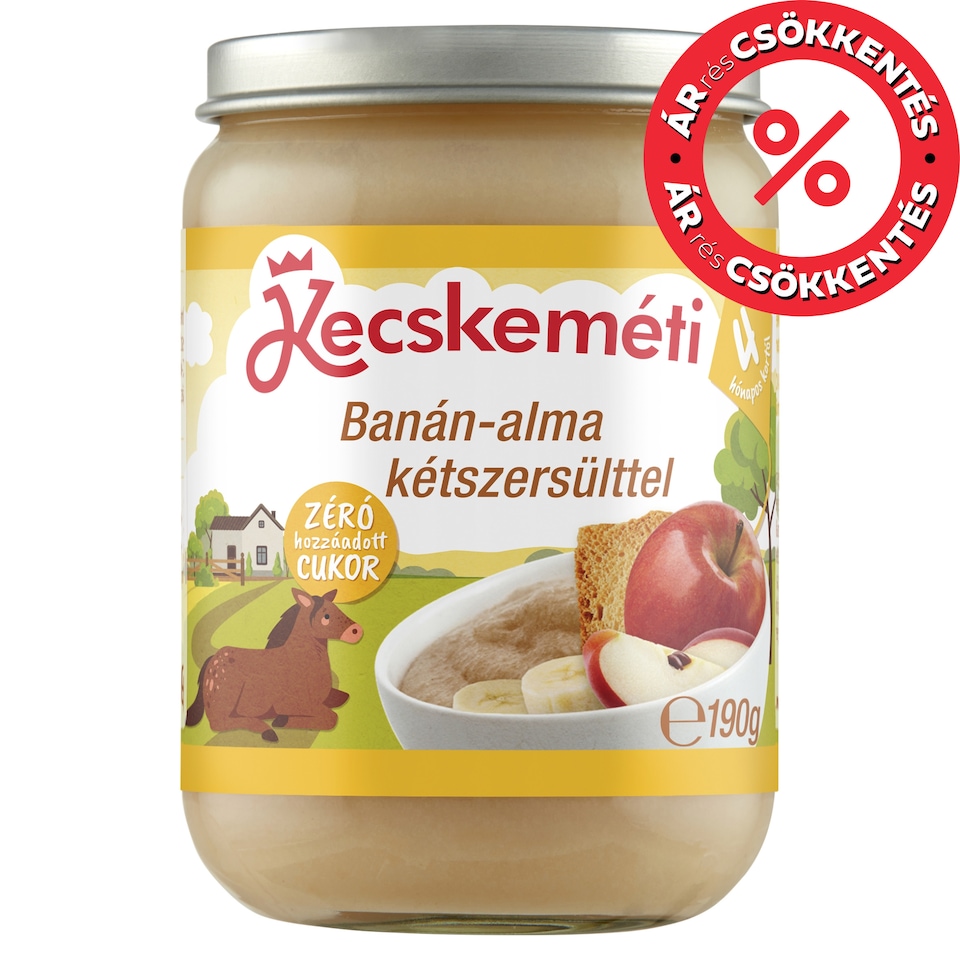 Kecskeméti Banana and Apple with Rusk Baby Dessert 4 Months+ 190 g