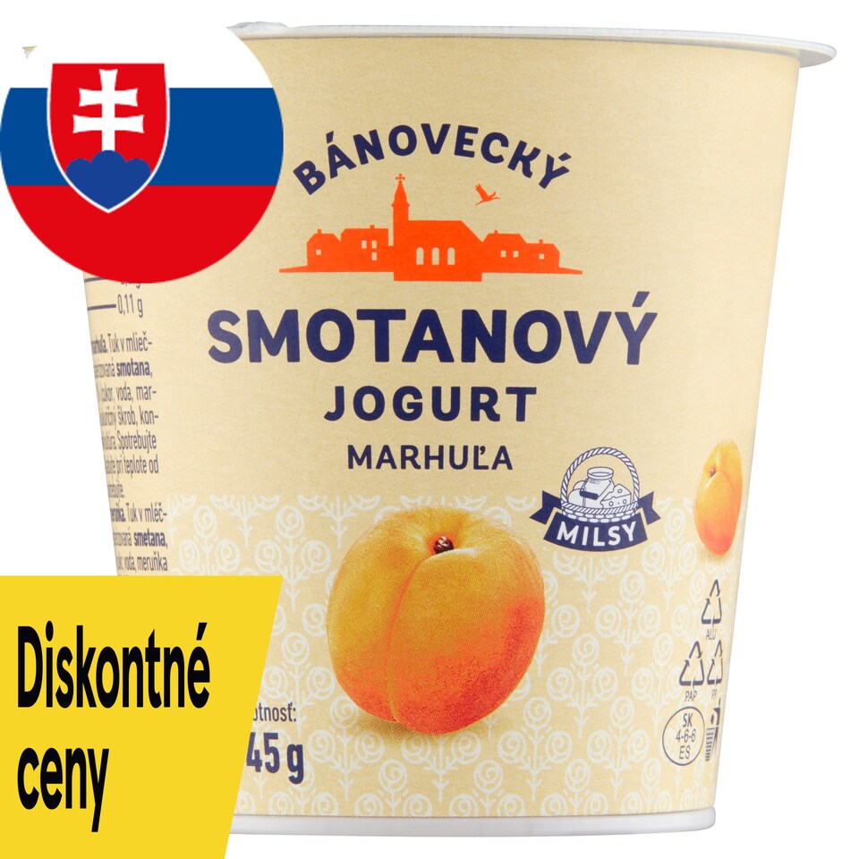 Milsy Bánovecký smotanový jogurt marhuľa 145 g