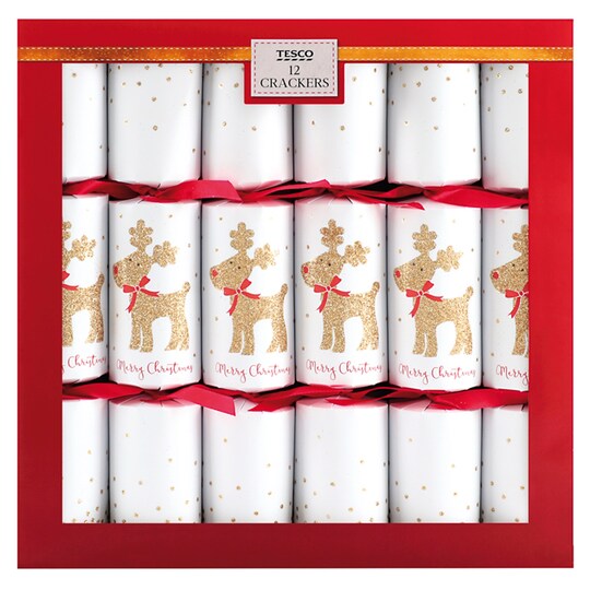 Tesco Gold Dinner Party Christmas Crackers 12 Pack