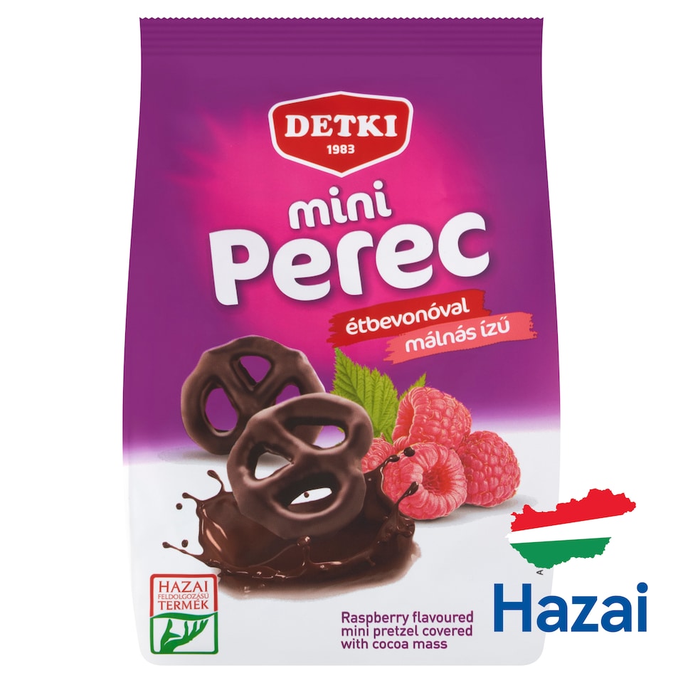 Detki málnás ízű mini perec étbevonóval 160 g  1. kép