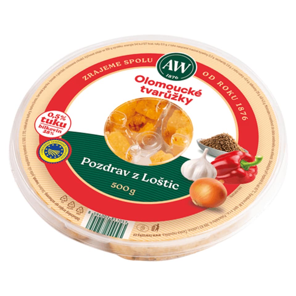 Obrázek 1 pro produkt A.W. Olomoucké tvarůžky pozdrav z Loštic 500g