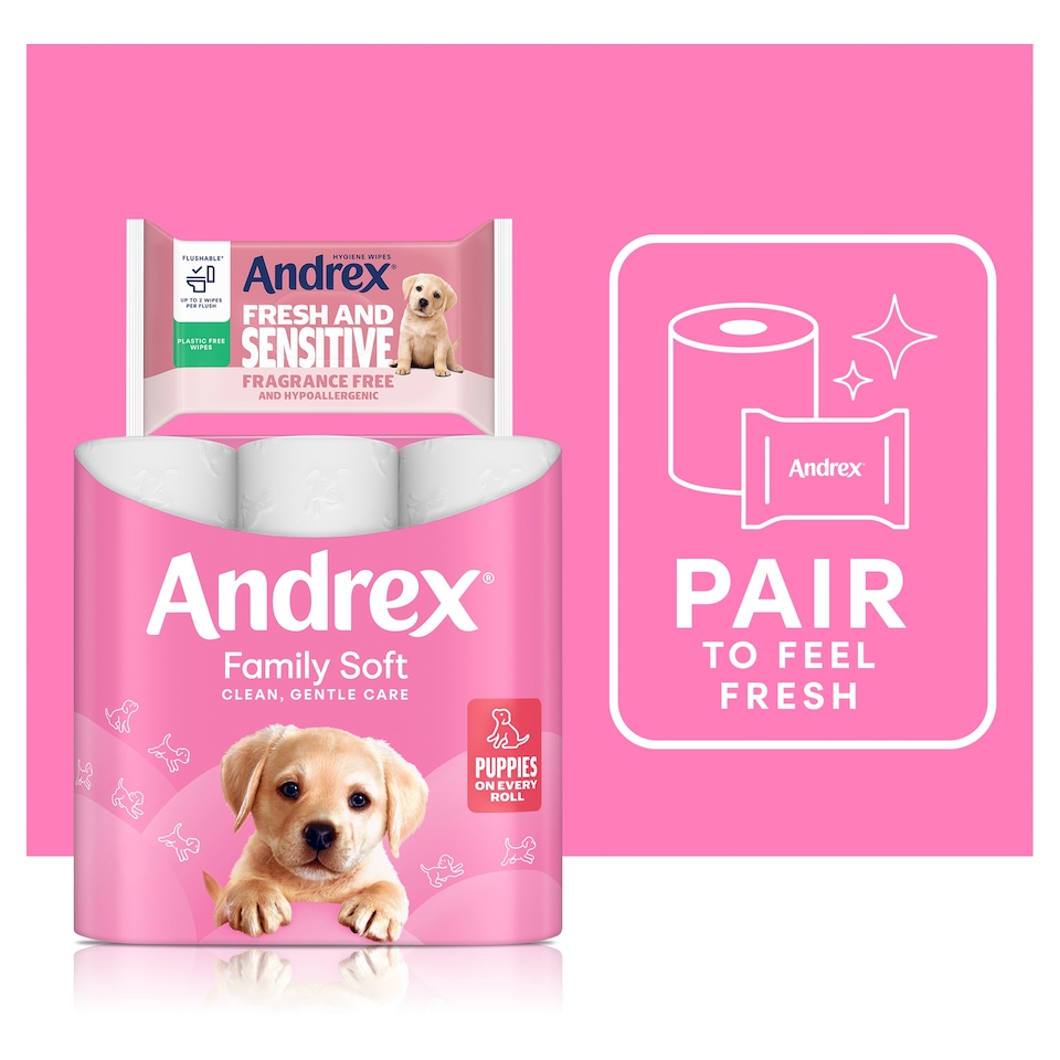 image 1 of Andrex Fresh & Sensitive Moist Toilet Tissue Flushable* 30 Hygiene wipes