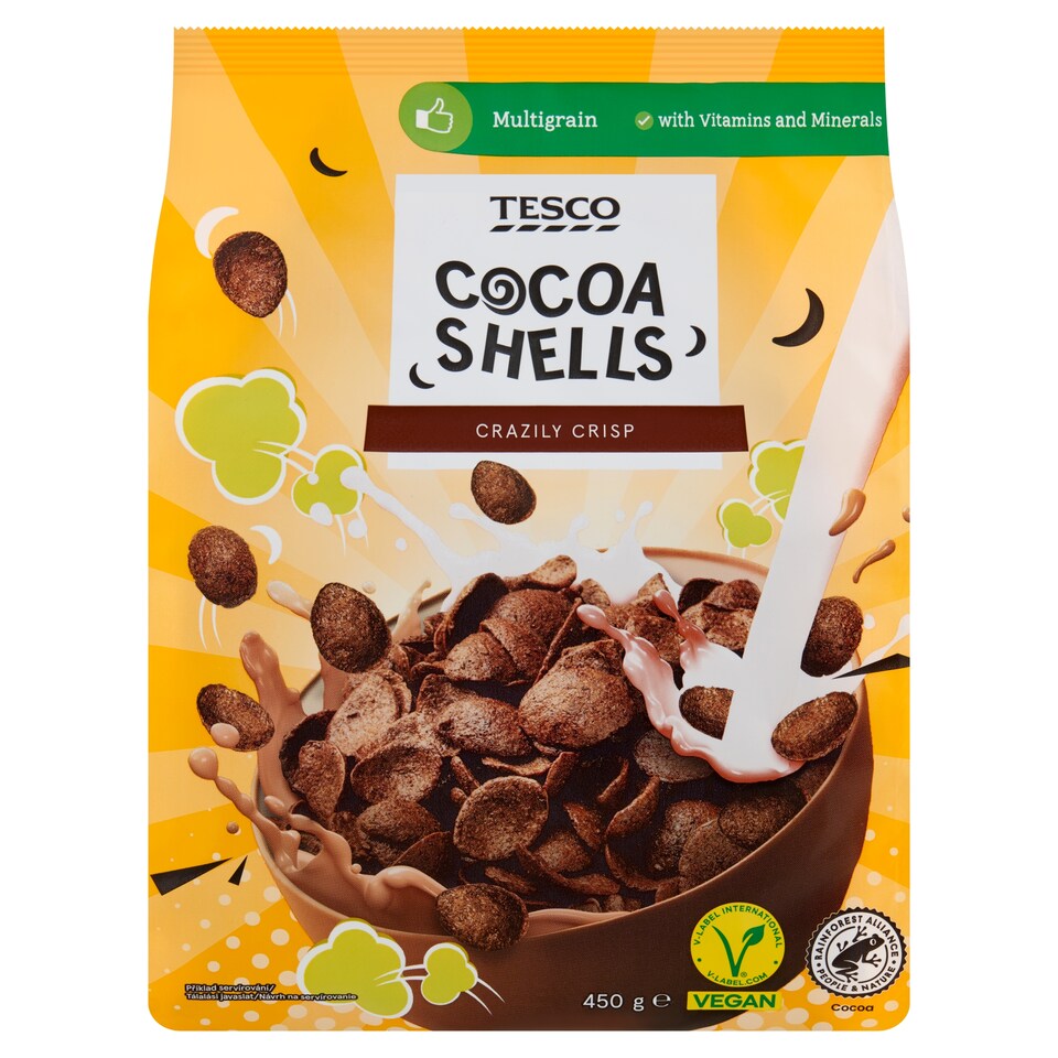 Tesco Cocoa Shells Cocoa Cereal with Added Vitamins, Calcium and Iron 450 g