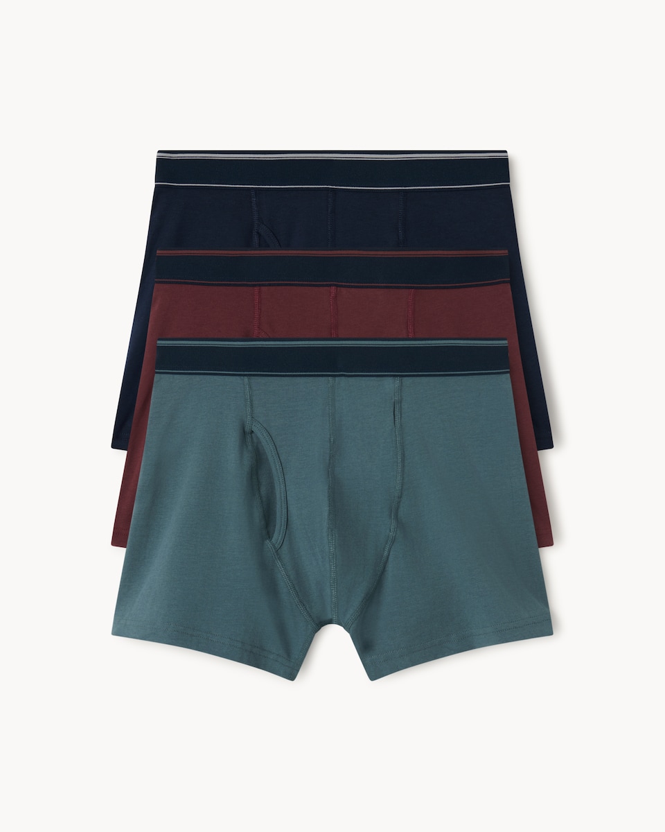 image 1 of F&F 3-Pack Cotton Rich Trunks in Navy