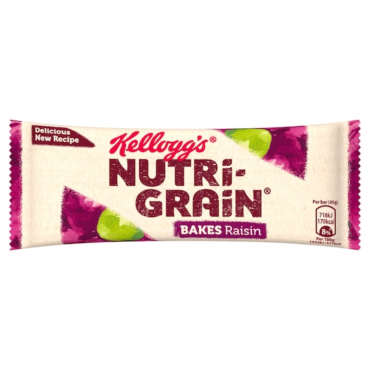 Kellogg's Nutri Grain Elevenses Bar Raisin 45G Tesco Groceries