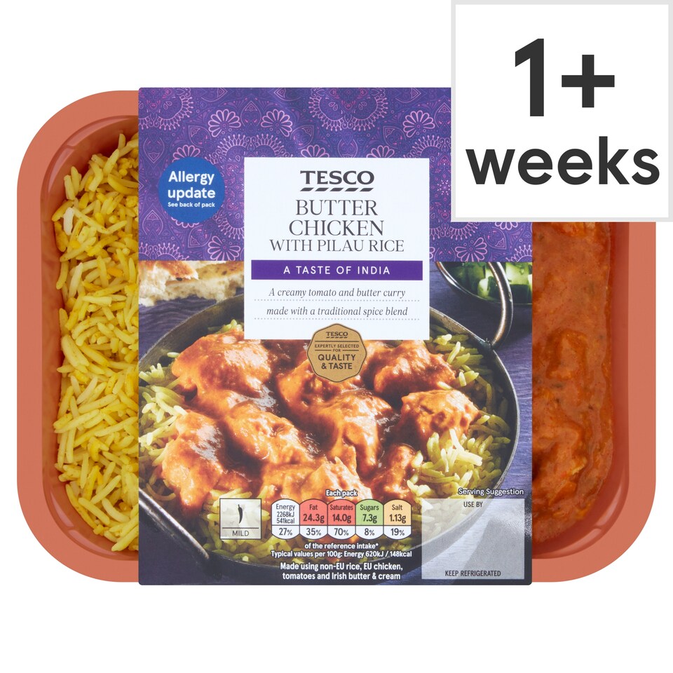 Tesco Butter Chicken With Pilau Rice 400G