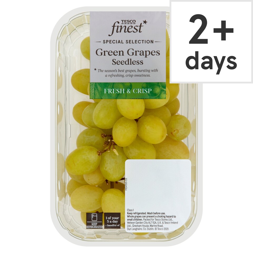 Tesco Finest Green Grapes Seedless 400G