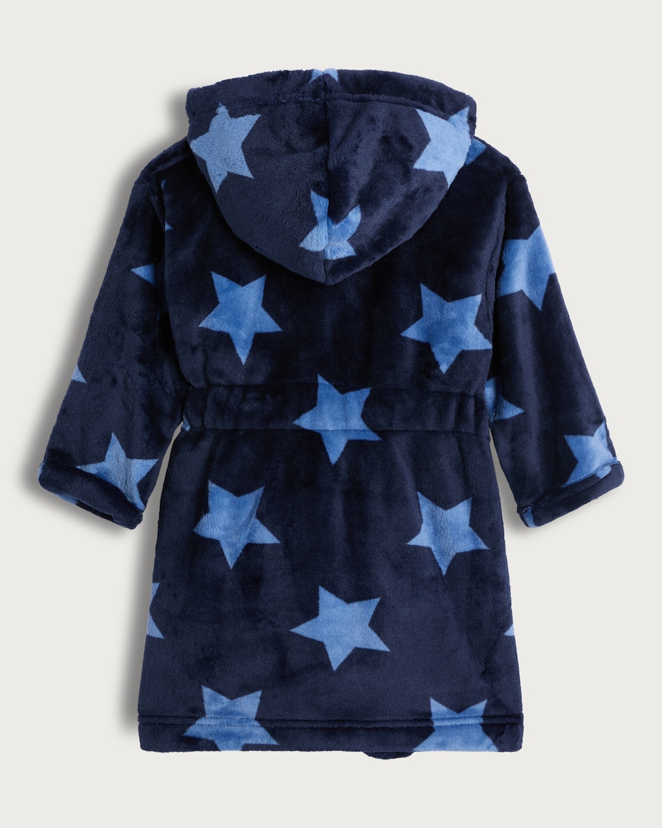 image 1 of F&F Boys Brushed Fleece Star Print Dressing Gown in Multi