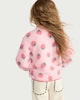 image 3 of F&F Girls Fleece Strawberry Print Jacket in Pink