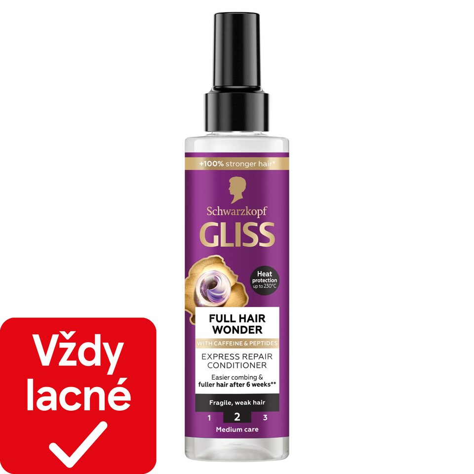 Schwarzkopf Gliss Full Hair Wonder bezoplachový kondicionér s kofeínom pre krehké vlasy 200 ml