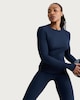 image 2 of F&F Active EVERYHOUR Ribbed Long Sleeved Top in Navy