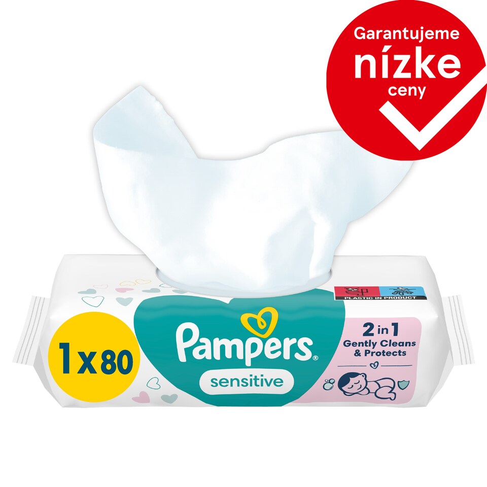 image 1 of Pampers Sensitive Baby Wipes 1 Packs = 80 Wipes