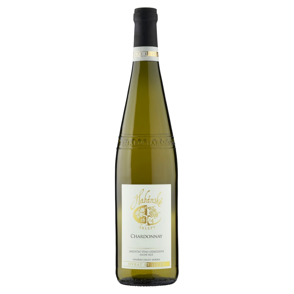 Habánské Sklepy Chardonnay jakostní víno odrůdové suché bílé 0,75l