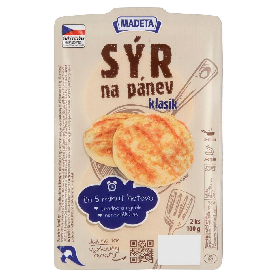 Obrázek 1 pro produkt Madeta Sýr na pánev klasik 2 ks 100g