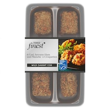 Tesco Finest 6 Cod, Serrano Ham and Manchego Croquettes 210g