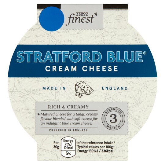 Tesco Finest Stratford Blue Cream Cheese 140G Tesco Groceries