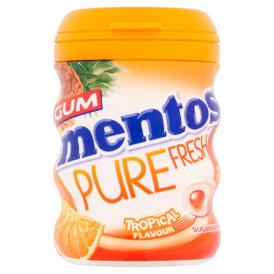 image 1 of Mentos Pure Fresh Tropical Gum 35 Pieces 70G