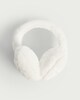 image 1 of F&F Faux Fur Heart Earmuffs in Cream