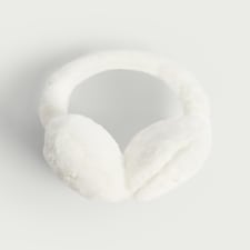 F&F Faux Fur Heart Earmuffs in Cream