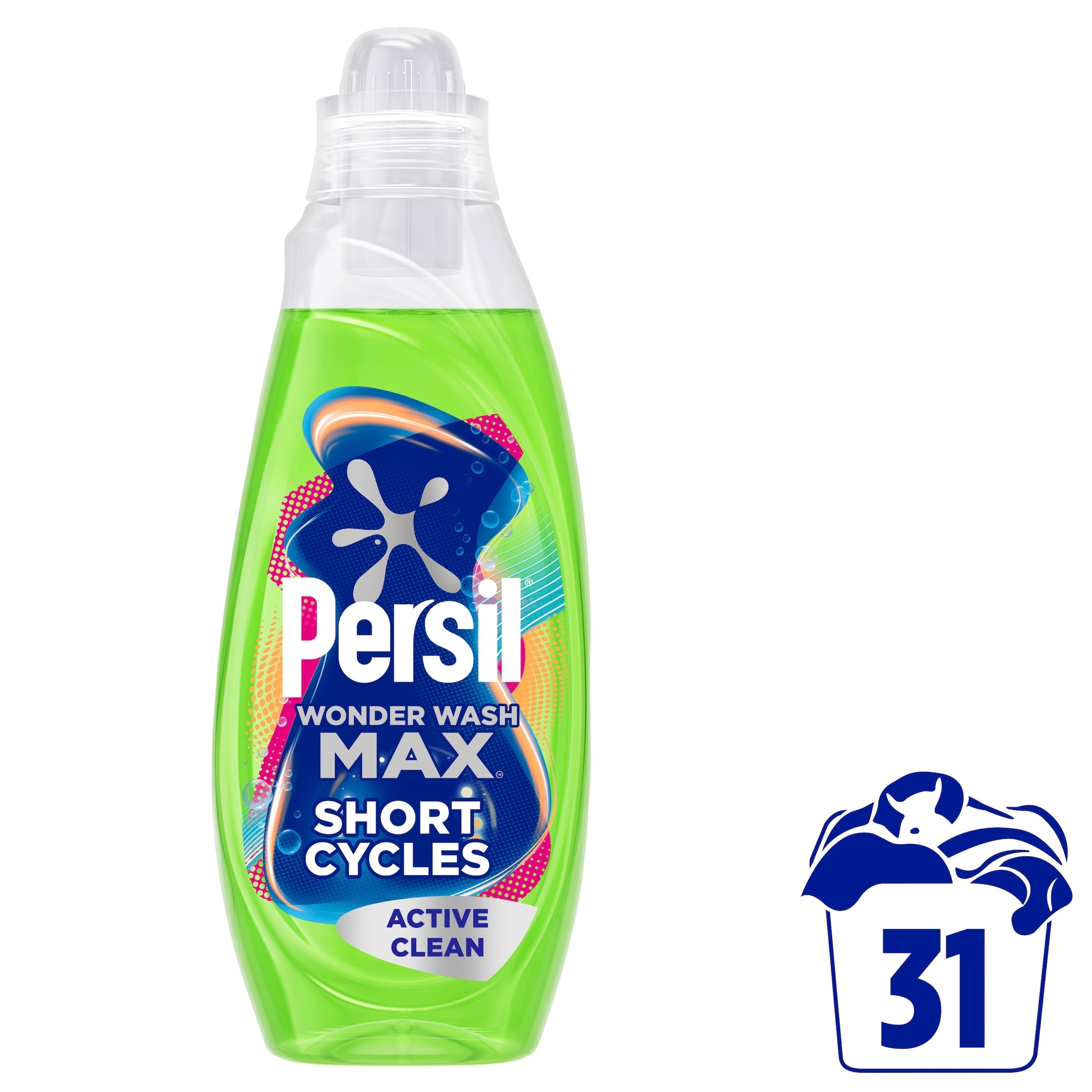 Persil Wonder Max Active Clean Laundry Washing Liquid Detergent 31 Washes 837ml