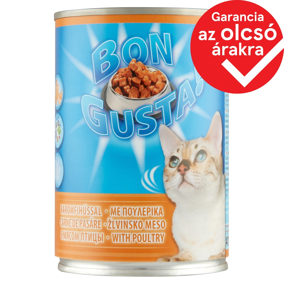 Bon Gusta! teljes értékű állateledel felnőtt macskák számára baromfihússal 415 g