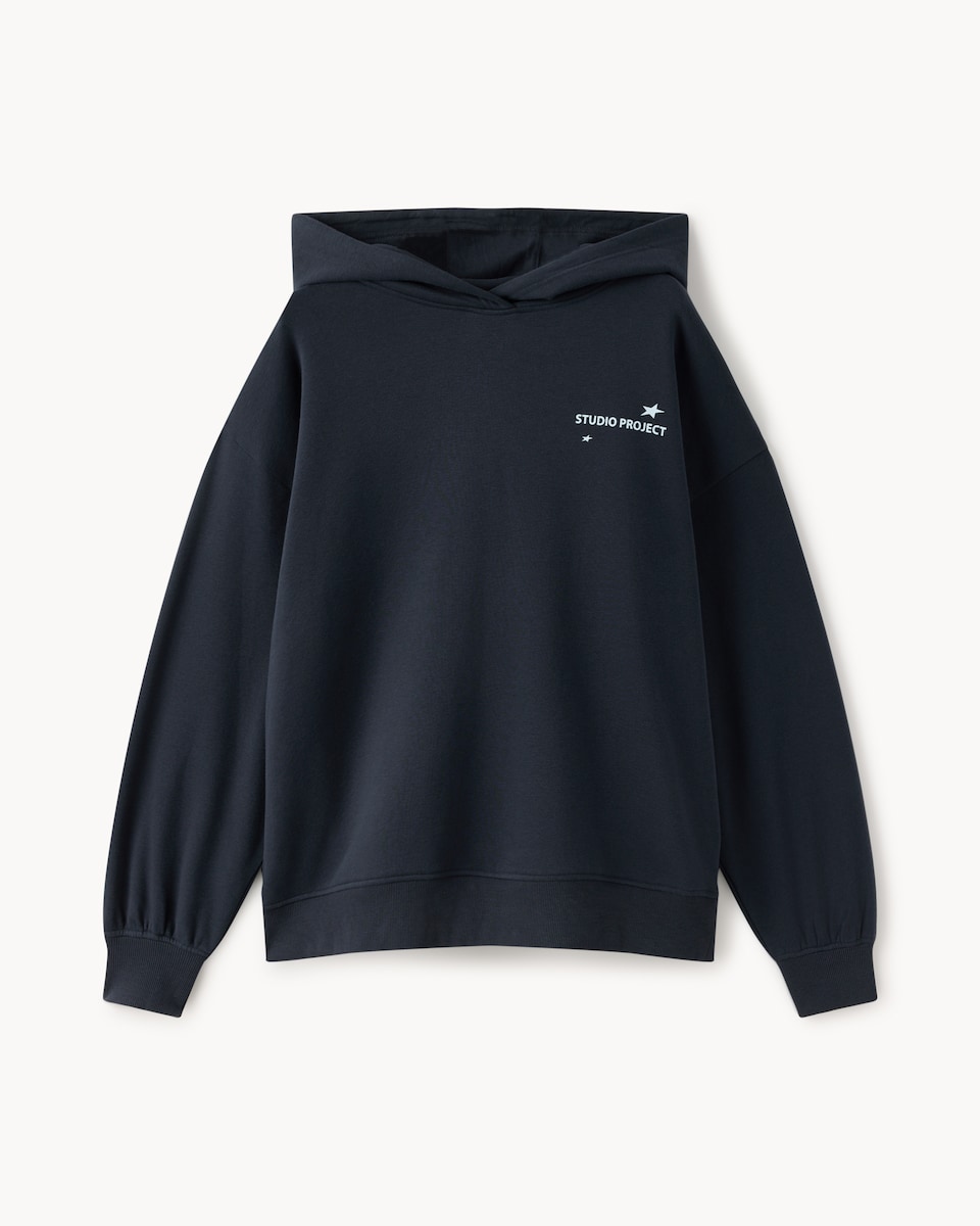 image 1 of OH ME OH MY Cotton Rich Slogan Hoodie in Navy