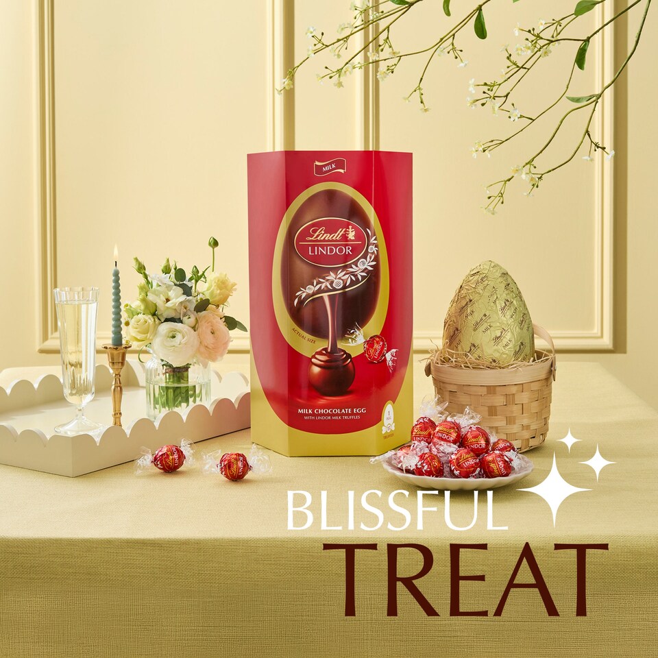 image 1 of Lindt Milk Chocolate Egg With Lindor Milk Truffels 348G