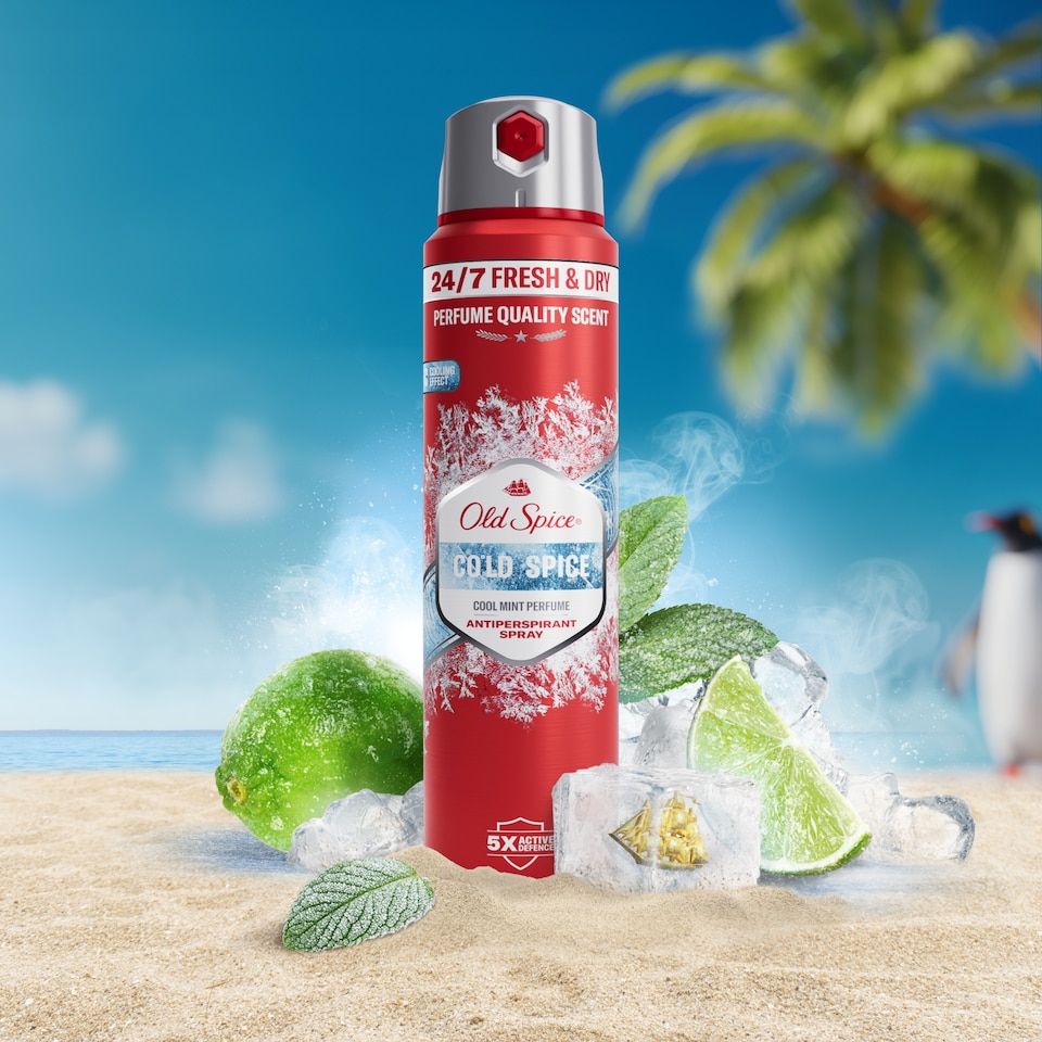 image 1 of Old Spice Cold Spice Anti-Perspirant Spray Cool Mint Perfume 150ml