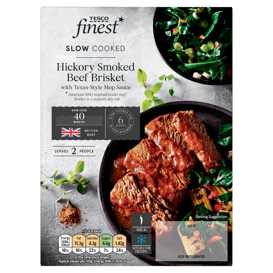 Tesco Finest Slow Cooked Hickory Smoked Beef Brisket 457g
