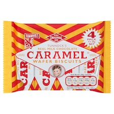 Tunnocks Milk Chocolate Caramel Wafer Biscuits Multipack, 4x125g