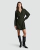 image 1 of F&F Ruffle Trim Tie Waist Dress in Khaki