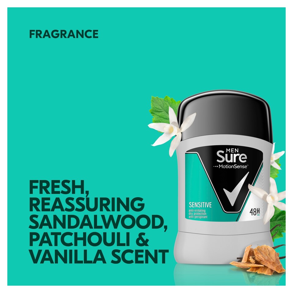 image 1 of Sure Men Sensitive Stick Antiperspirant Deodorant 50Ml