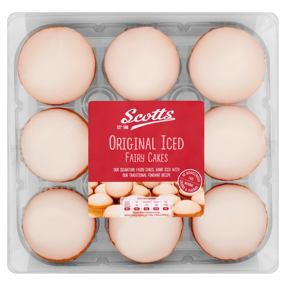 Scotts Original Iced & White Fairy Cakes 9 Pack