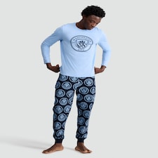 Manchester City 2-Piece Top and Fleece Bottoms Pyjamas Set in Blue