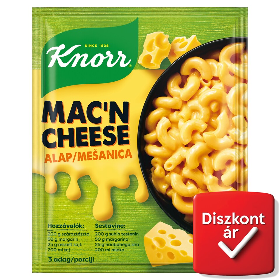 Knorr Mac'n Cheese sajtszószos tészta alap 33 g 