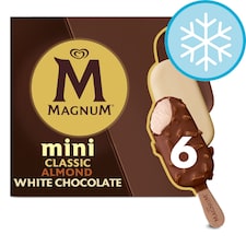 Magnum Mini Classic, Almond & White Chocolate Ice Cream Sticks 6x55ml