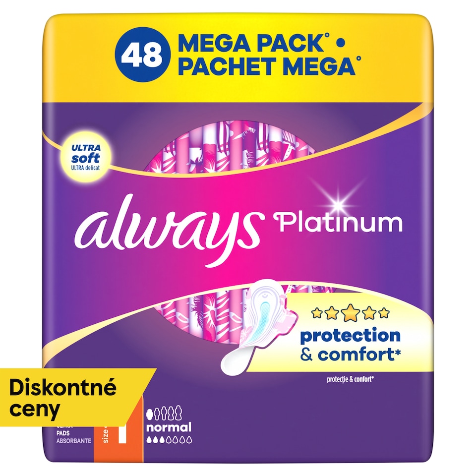 obrázok 1 z Always Platinum Normal (veľkosť 1) vložky s krídelkami 48 ks