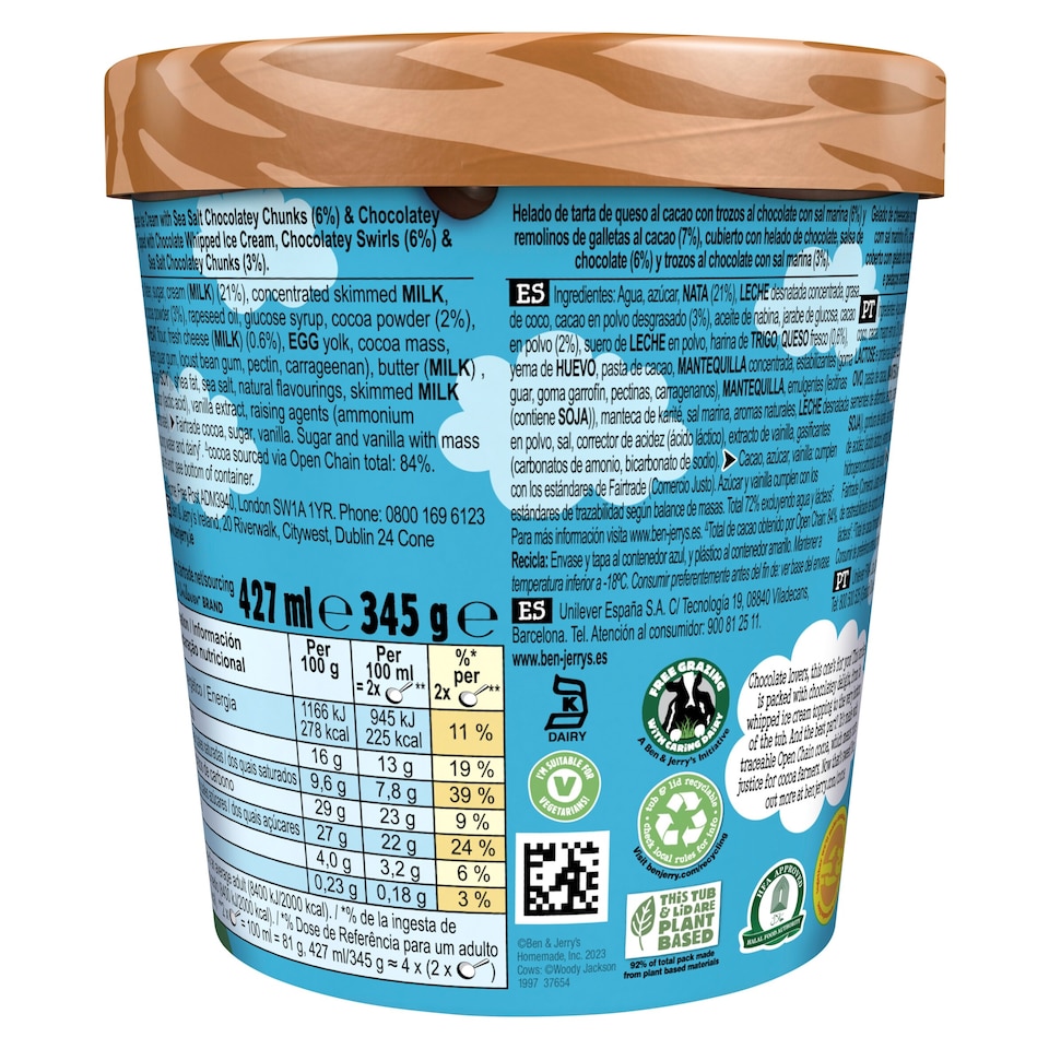 image 1 of Ben & Jerry's Sundae Choco-Lotta Cheesecake Ice Cream Tub 427ml