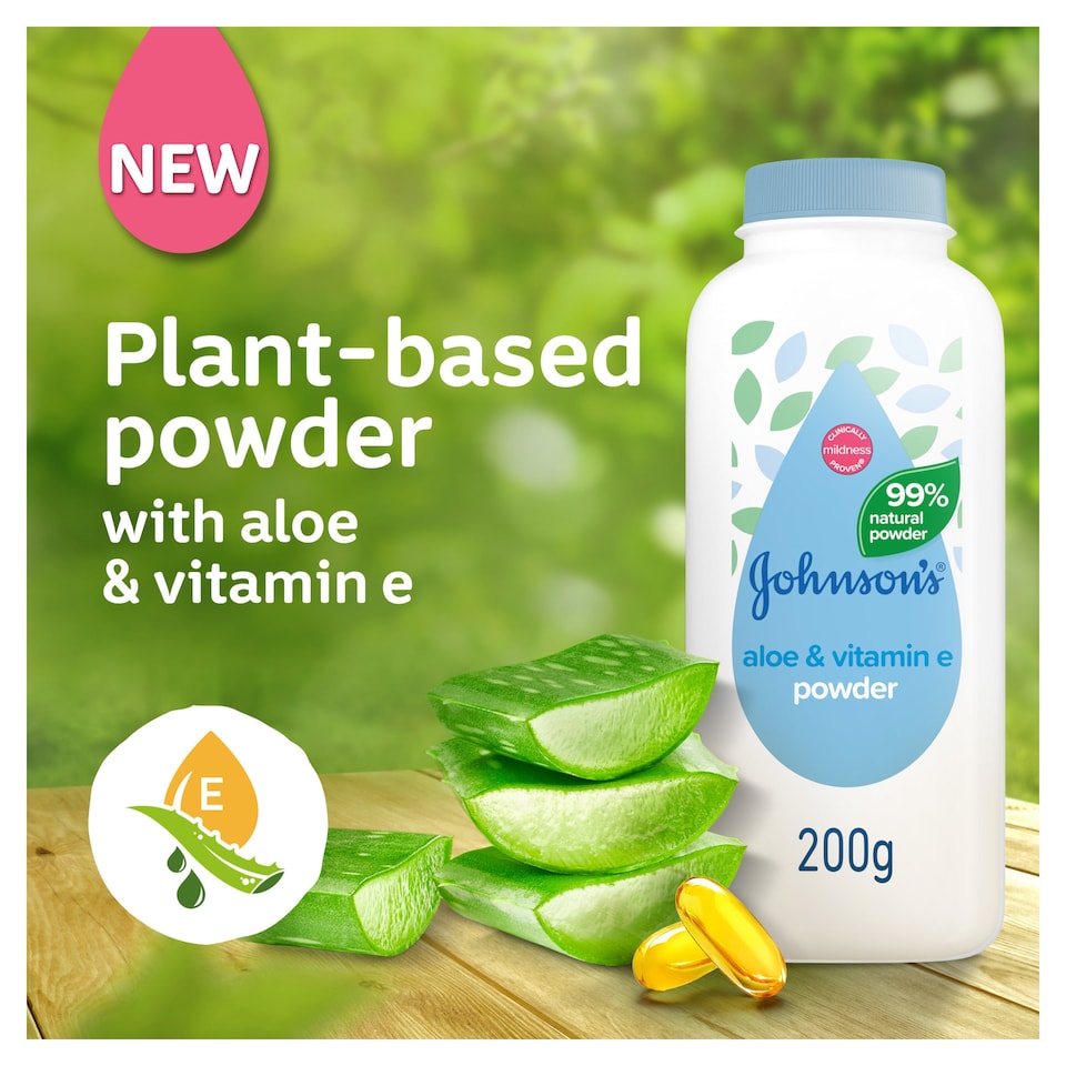 image 1 of Johnson's Baby Powder Natural Cornstarch with Aloe and Vitamin E 200g