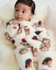 image 3 of F&F Baby Fleece Teddy Bear Christmas Sleepsuit in White