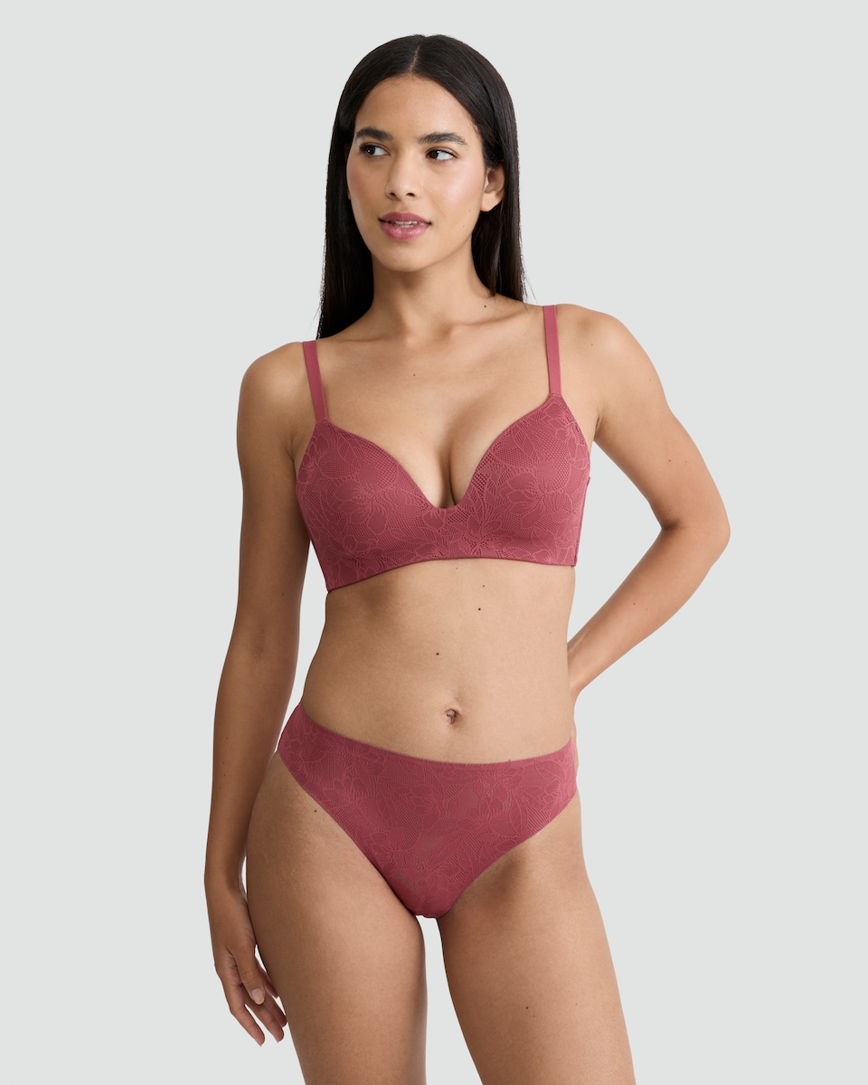 image 1 of F&F 2-Pack Contour Floral Lace High Leg Knickers in Purple