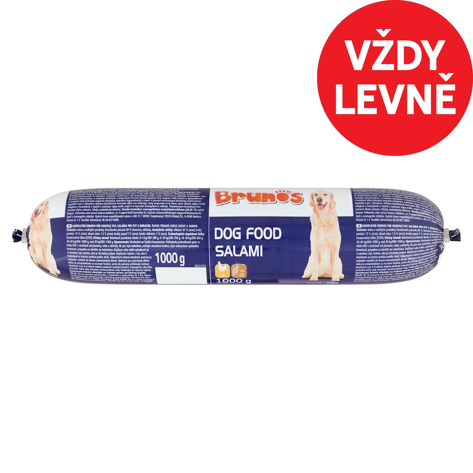 Brunos Dog Food Salami with Poultry 1000g