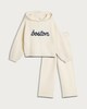 image 4 of F&F Girls 2-Piece Boston Hoodie and Trousers Set in Cream