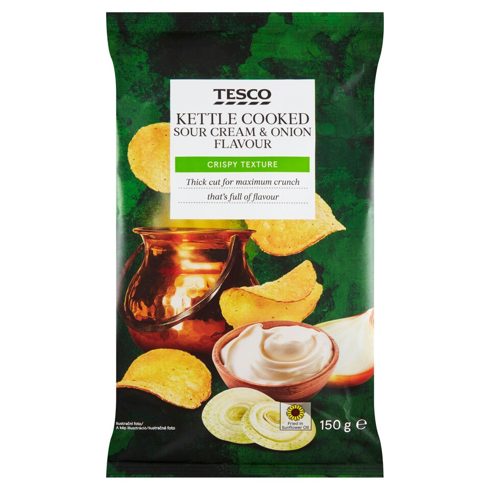 Tesco hagymás-tejfölös ízű burgonyachips 150 g