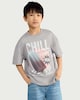 image 1 of F&F Boys Pure Cotton Chill Oversized Fit T-Shirt in Grey