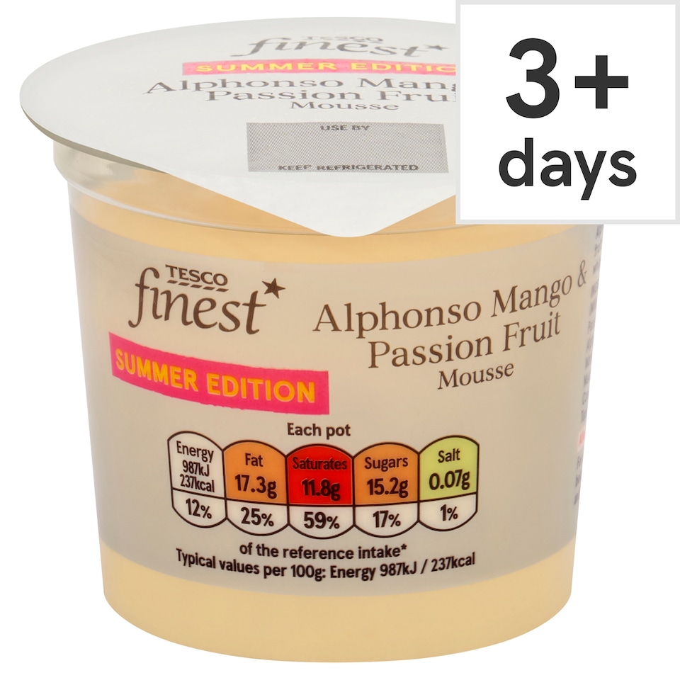 Tesco Finest Alphonso Mango & Passionfruit Mousse 100g