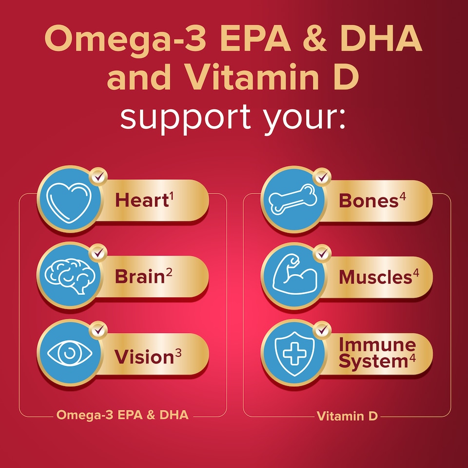 image 1 of Seven Seas Omega-3 Fish Oil & Magnesium Capsules with Vitamin D - 60s Duo Pack