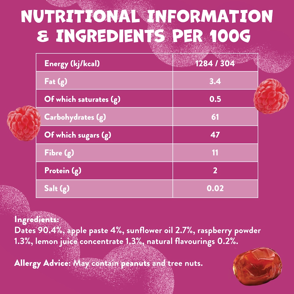 image 1 of Goodies Raspberry & Date Fruit Bars 5x20g