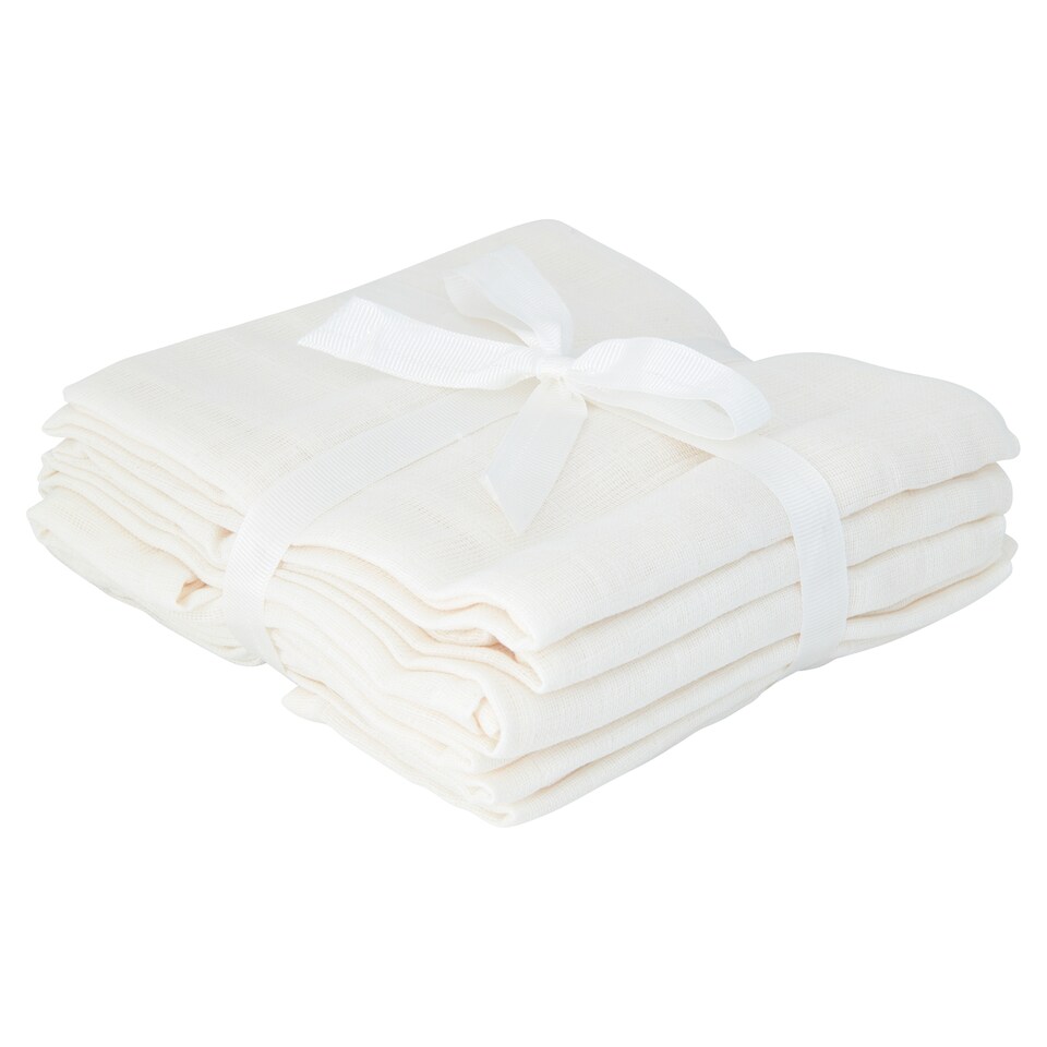 image 1 of Fred & Flo 6 Pack White Muslins