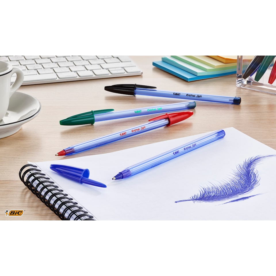 image 1 of BIC Cristal Soft Black Pens 10pk
